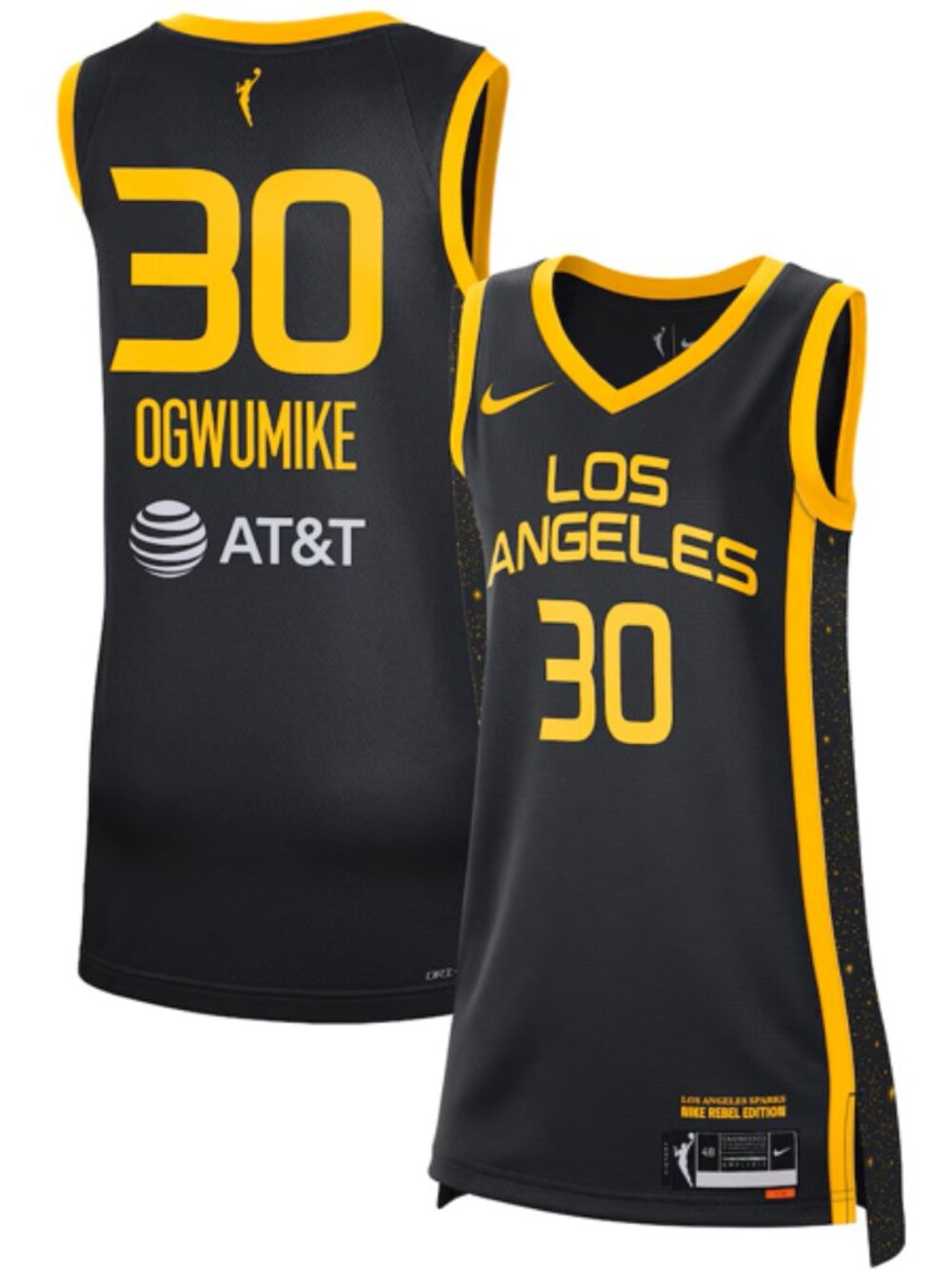 Los Angeles Sparks Nike Unisex Rebel Edition Victory Jersey Nneka Ogwumike L NWT